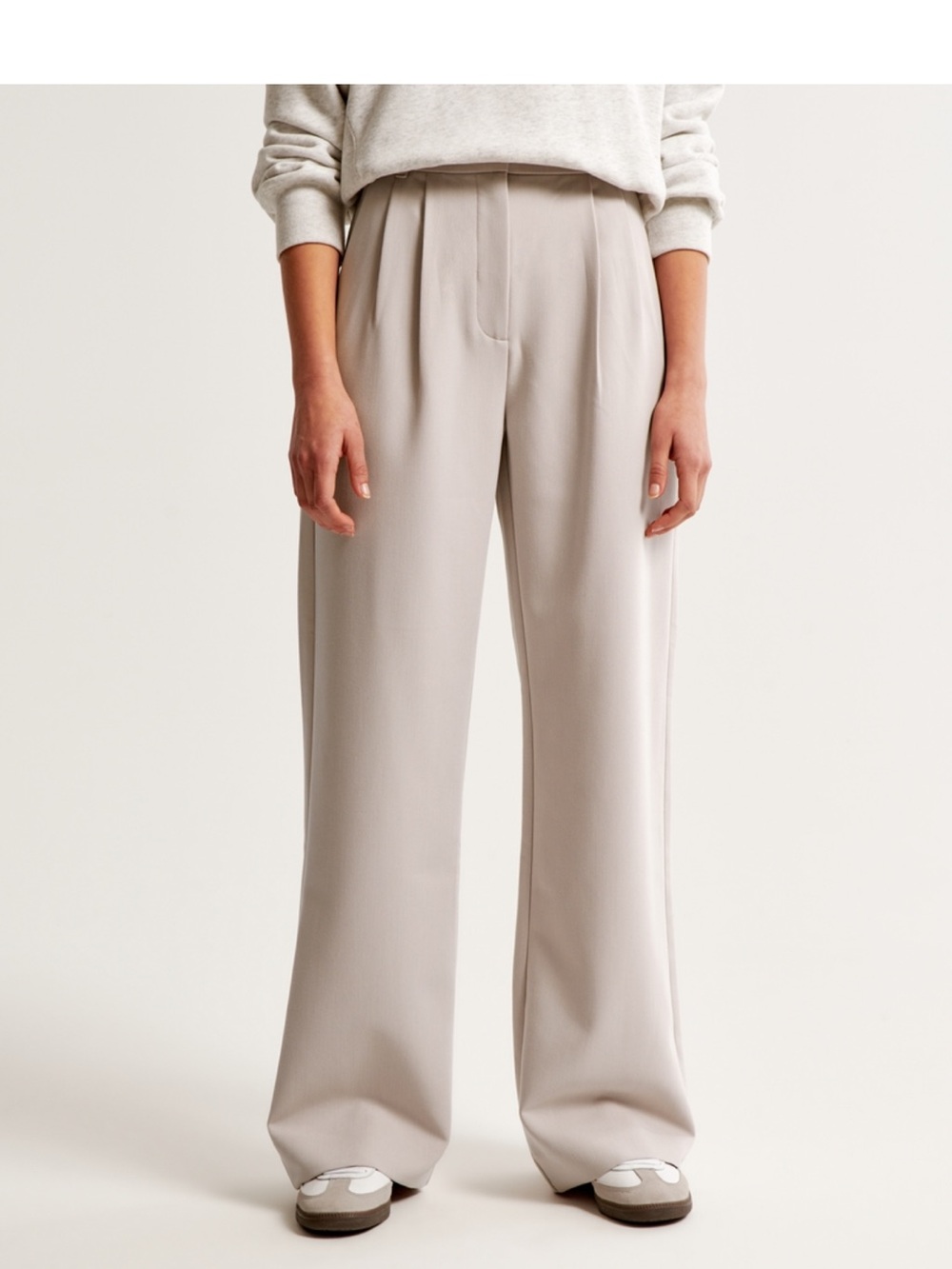 Abercrombie & Fitch Sloan Tailored Wide Leg Pants - Navy - Picture 7 of 11